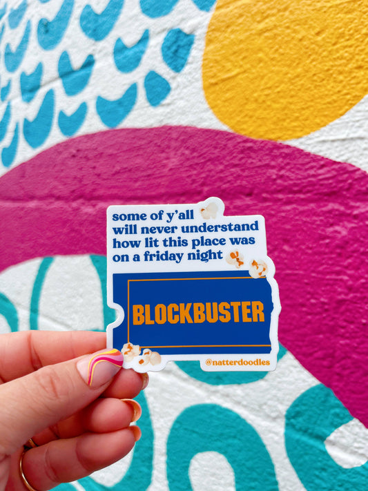 Blockbuster Video on a Friday Night Nostalgia Vinyl Sticker
