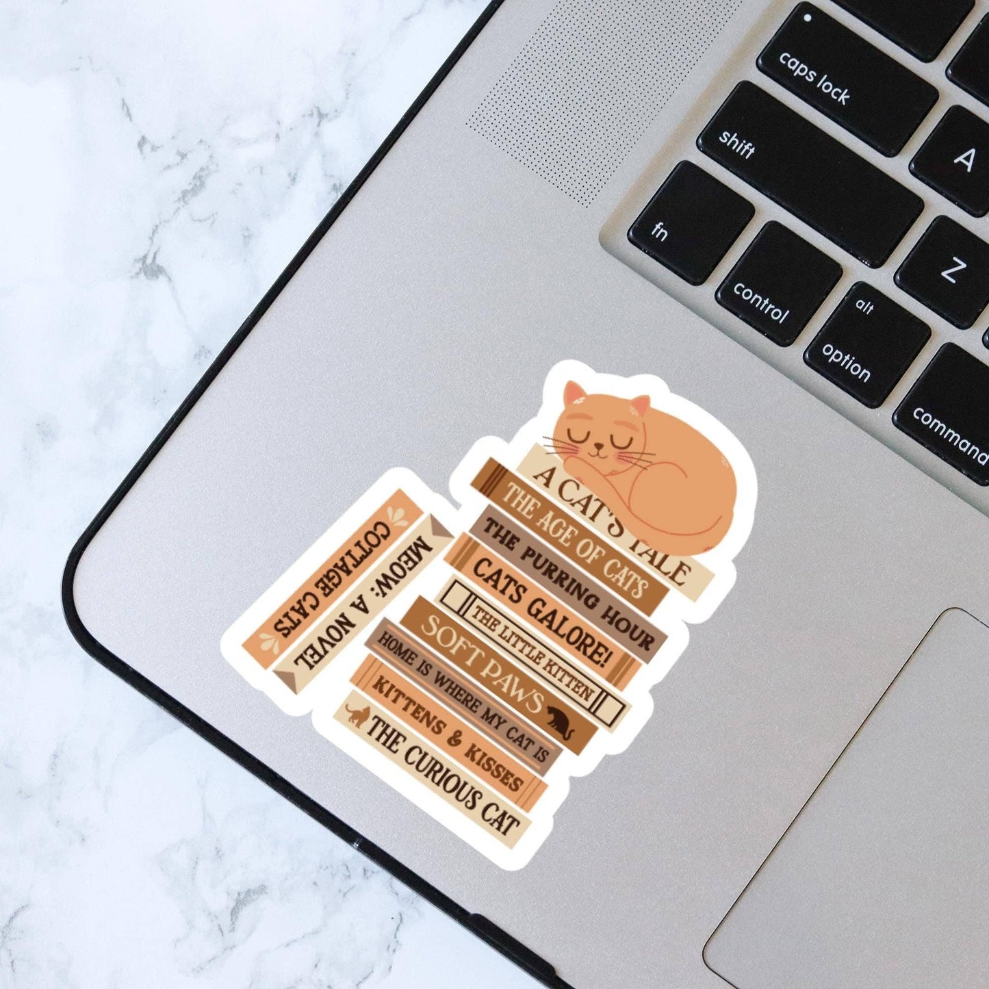 Cat Book Stack Sticker
