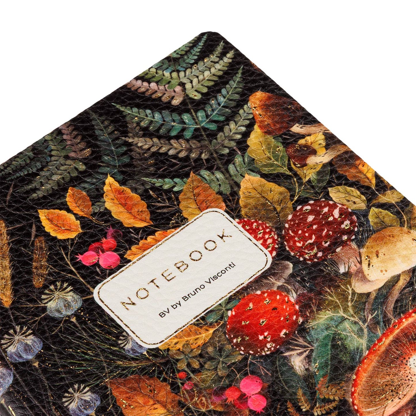 Forest Mushrooms-Vegan Leather A5 Notebook