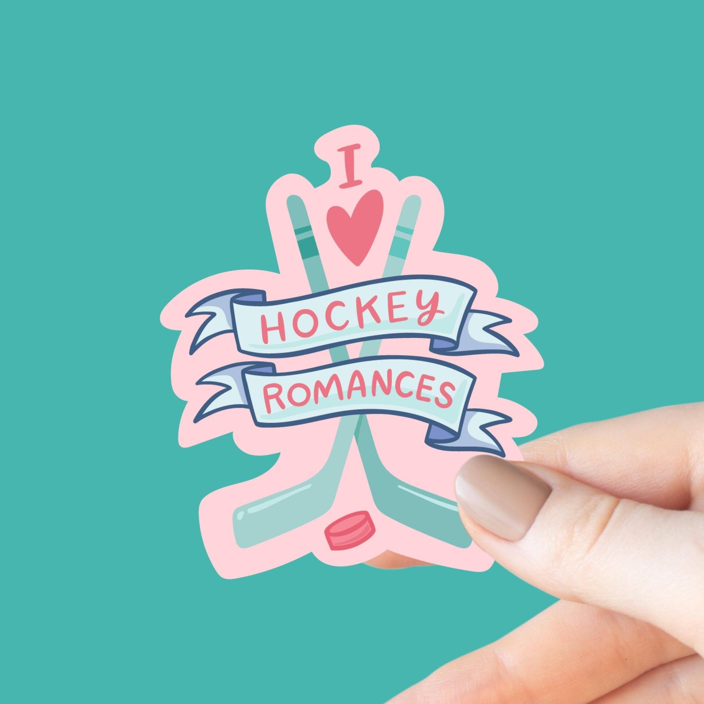 I Love Hockey Romances Sticker