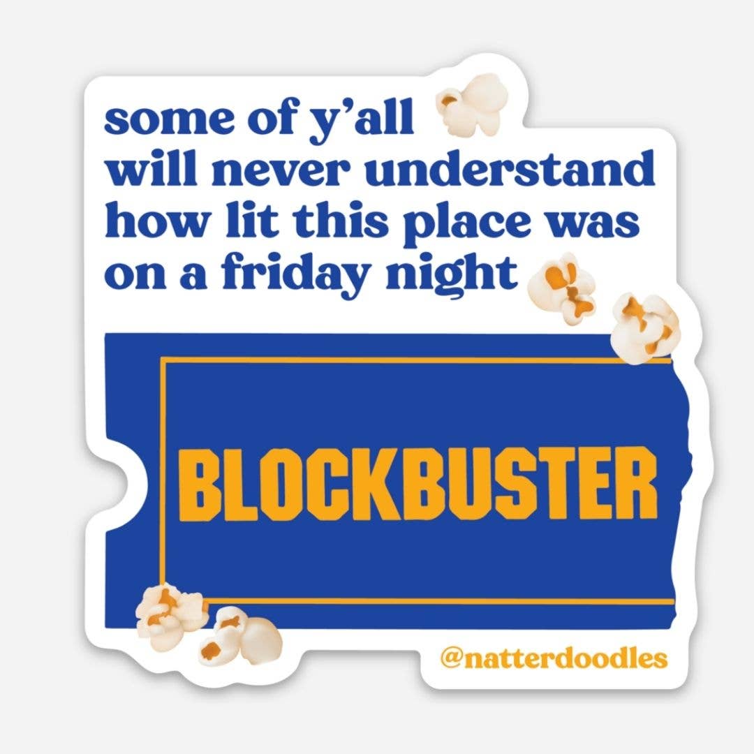 Blockbuster Video on a Friday Night Nostalgia Vinyl Sticker