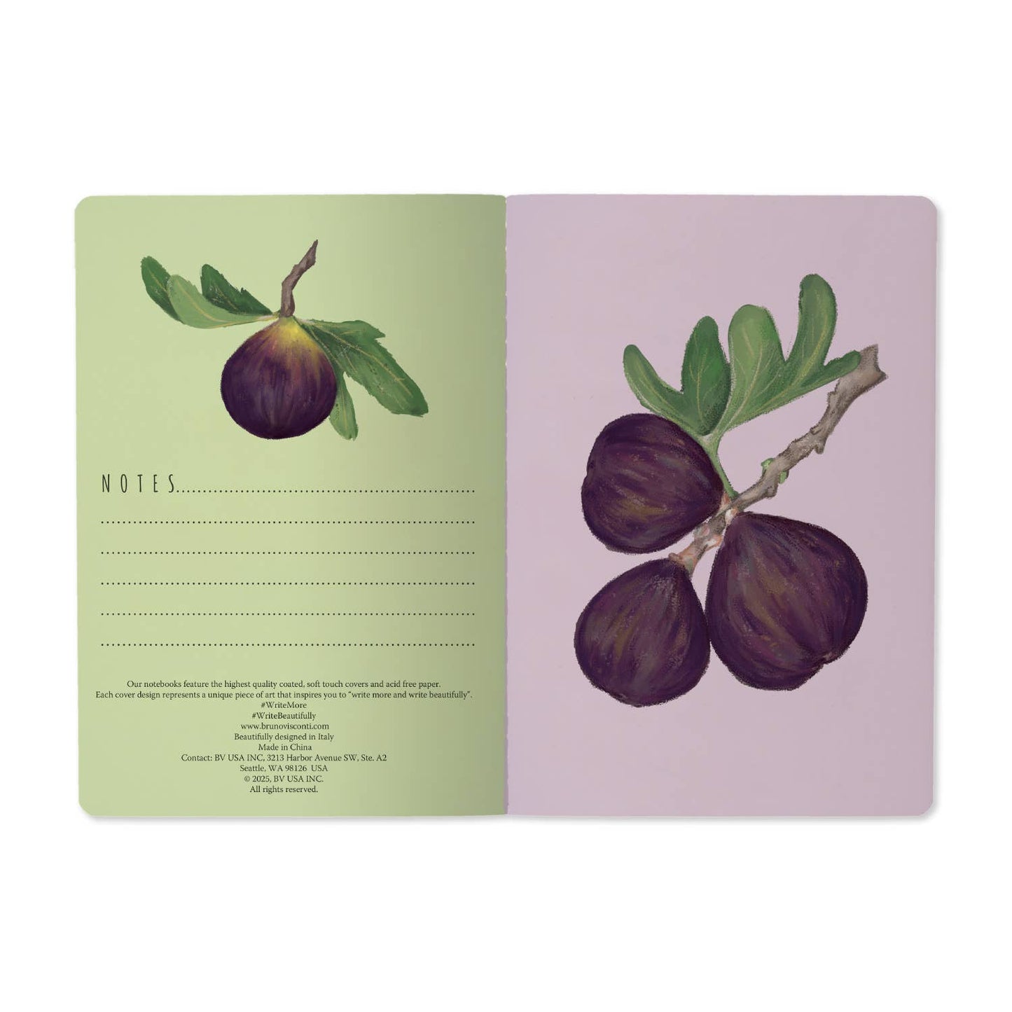 Figs on White - A5 Notebook