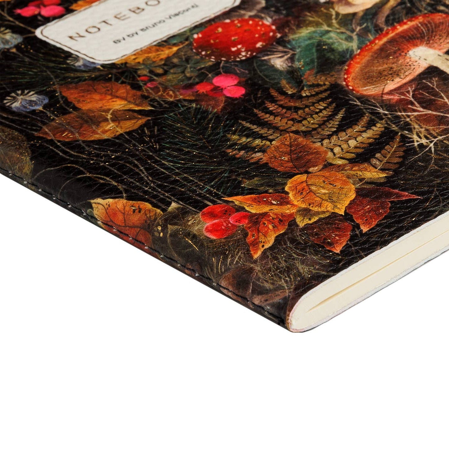 Forest Mushrooms-Vegan Leather A5 Notebook