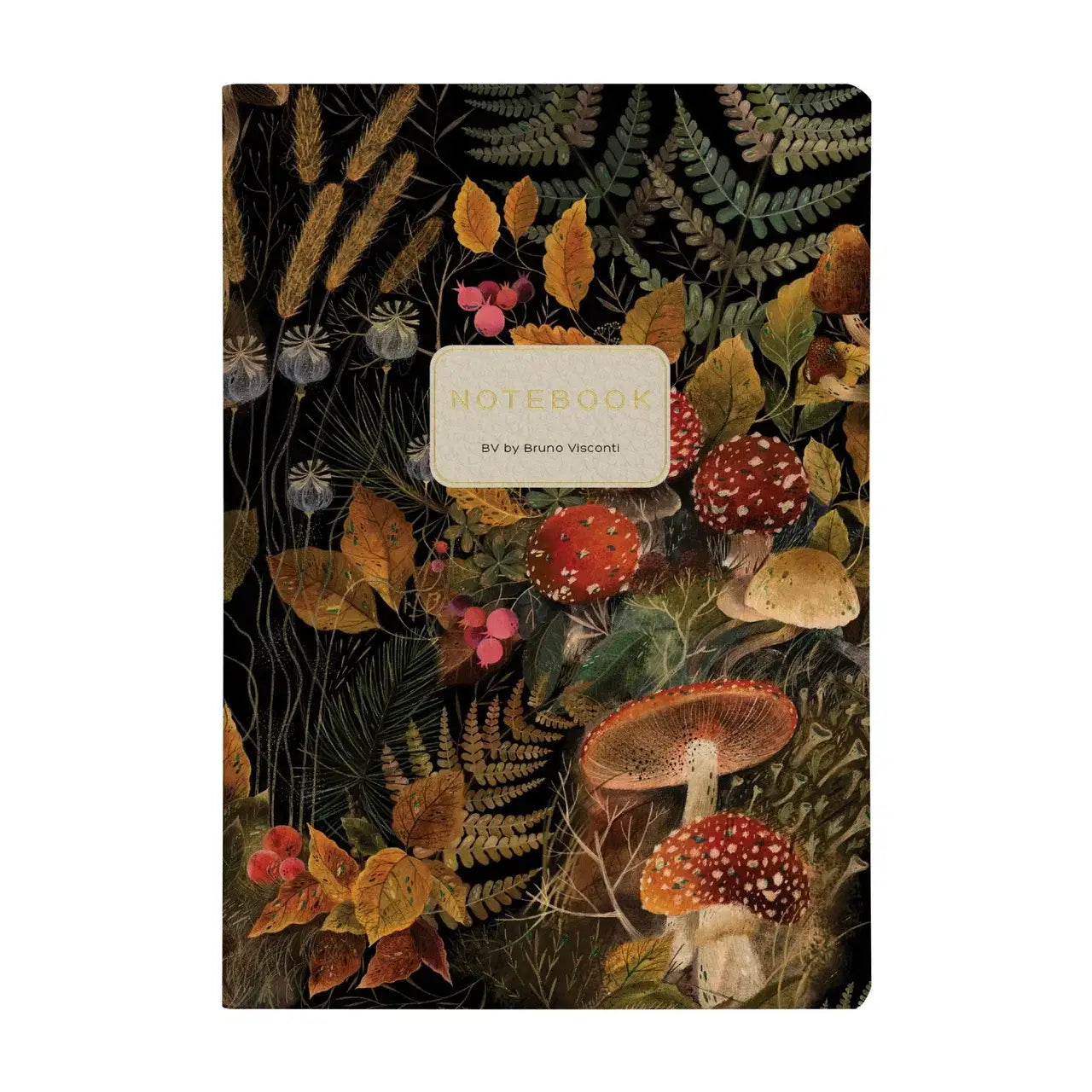 Forest Mushrooms-Vegan Leather A5 Notebook